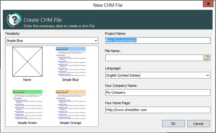 Propiedades del nuevo archivo CHM