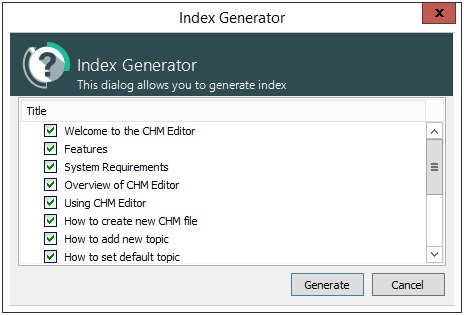 Index generator