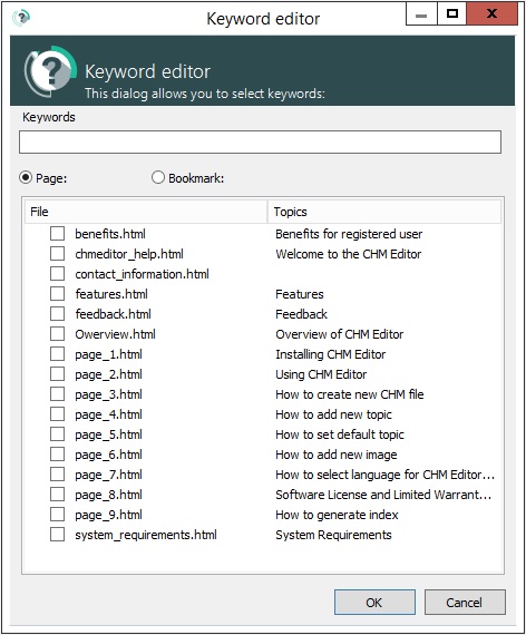 Keyword editor