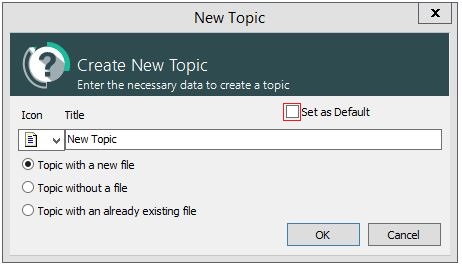 Setting the default topic